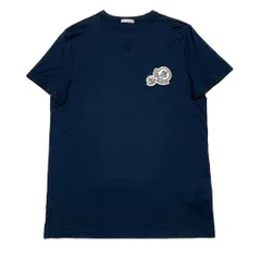 MONCLER M ダブルロゴ　ネイビー　Tシャツ　ワッペン　4S190