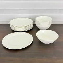 未使用品 NARUMI ナルミ サラダボウル 7点　プレート10点 全17点セット ボーンチャイナ ホワイト 食器 デザートプレート / 515988