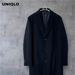 ◼︎美品◼︎【UNIQLO】ユニクロ　メンズ　ウールカシミヤチェスターコート　サイズS  ウール　ブラック［312-429297］