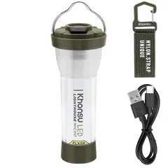 Khonsu キャンプライト ランタン 充電式 【12種類ライトモード/調光可能/3000mAh//200LM/3wayタイプ/軽量82g】 type-C充電 キャンプ アウトドア 防災照明 停電対策 0