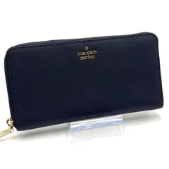 ケイトスペード ニューヨーク kate spade new york 長財布 ラウンドファスナー お札入れ 男女兼用 ネイビー ゴールド金具 レザー