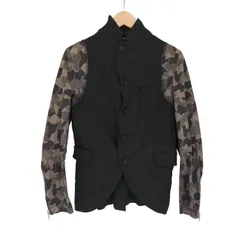 ブラックコムデギャルソン BLACK COMME des GARCONS 製品染め ポリ縮絨 カモフラ切り替えジャケット メンズ  XSのサムネイル