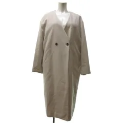 ユナイテッドアローズ A DAY IN THE LIFE UNITED ARROWS 美品 ノーカラー ウール コート ジャケット Vネック ウール混 ベージュ系 F STK