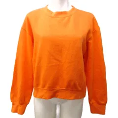 ザラ ZARA トレーナー スウェットシャツ クルーネック 長袖 M オレンジ 1107