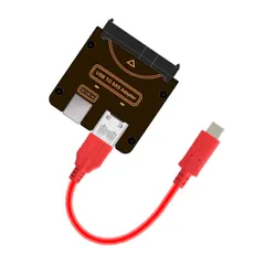 SFF-8482 SAS 29ピン - Type-C USB-C & USB-A USB 3.0 5Gbps HDDディスクドライブRAIDアダプター 5Gbps チップセットおよび電源ポート付き (12V/3A電源が必要)