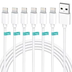 iphone 充電ケーブル 1M ライトニングケーブル 6本セット lightning ケーブル 短い アイフォン USBケーブル 急速充電 高速データ伝送 断線防止 超高耐久 iPhone 12/11/XS MAX/XS/8/8 Plus/7/ P ...