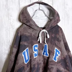 【入手困難】00s Vintage 古着 USAF ブリーチ タイダイ スウェット パーカー #9888のサムネイル