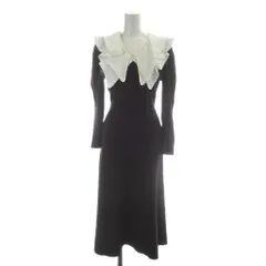 スナイデル SNIDEL ホワイトカラーニットワンピース 1 ワインレッド フリルカラー 長袖 無地 /AB ■OS