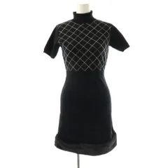 ダーリッチ Darich 23AW チェックファーニットミニワンピース 半袖 F-L 黒 /NR ■OS