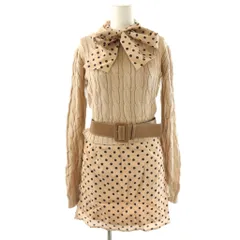 ダーリッチ Darich ニットレイヤードワンピース 長袖 ミニ F モカ ブラック /DO ■OS