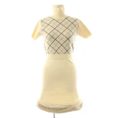 ダーリッチ Darich 23AW チェックファーニットミニワンピース 半袖 F-L アイボリー /NR ■OS