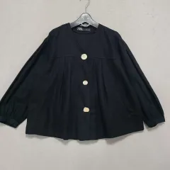 ザラ ブラック リネンジャケット レディース90 ㅡ0725