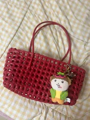 レディース夏メッシュバッグ レッド