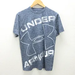 d■アンダーアーマー/UNDER ARMOUR 霜降りTシャツ/スポーツウェア 【SM】■紺/MENS/55【中古】■