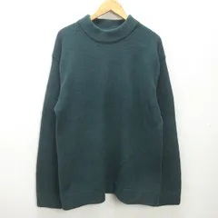 K■ナノユニバース/nano universe ウールタッチ ニットセーター【XL】緑/MENS■13【中古】