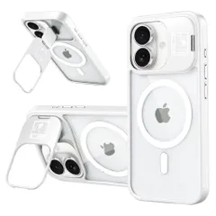 【新着商品】カバー Magsafe対応 用 ワイヤレス充電対応 用 透明 17 スマホケース 17 iphone アイフォン17 iphone カメラレンズ保護 い スマホカバー 角度調整可能 耐衝撃 レンズスタンド付き (CSW-DWZJ17-bai) ケー