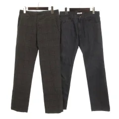 メンズメルローズ MEN'S MELROSE パンツ 2点セット チェック デニム グレー / インディゴ 260129E ■GY35のサムネイル