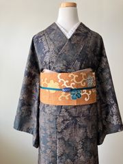 超美品 辻ヶ花 訪問着 銀通し 袋帯セット 正絹 クリーニング済み 匿名 