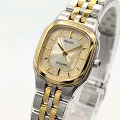 SEIKO EXELINE 4J41-04A0 Watch Quartz Gold Silver Combi  Y2K 00S Vintage セイコー エクセリーヌ 時計 クオーツ レディース スクエア ゴールド シルバー コンビ ゴールド文字盤 稼働品