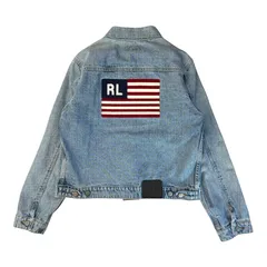 POLO JEANS(ポロジーンズラルフローレン) 90's~00's 2nd TYPE Stars and Stripes Patch Denim Jacket セカンド 星条旗 ワッペン デニム ジャケット M ライトインディゴ 90年代～ ヴィンテージ