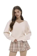 (送料込み)カルバン・クラインシアー Peach mousse V-neck knit