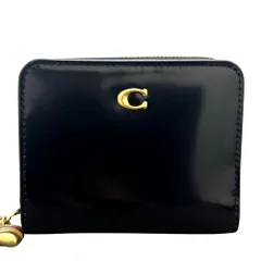 コーチ 財布 ブラック レザー CCD79 エッセンシャル ビルフォールド ウォレット・チャーム ゴールド金具 シンプル コンパクト COACH