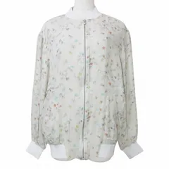 ポール＆ジョー PAUL&JOE 小さいサイズ シルク ジャケット ブルゾン 花柄 ジップアップ 株式会社ディプトリクス 34 XS相当 ベージュ系 Xのサムネイル