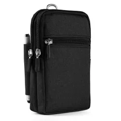 ウエストポーチ ケース 撥水 スマートフォン 耐衝撃 装着 小物入れ 2WAY 作業用 6.4インチ対応 アウトドア Moteen【ベルト通し＆カラビナ付】スマホポーチ ブラック