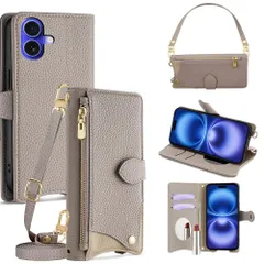 【在庫処分】ケース 革 手帳型 レザー for iPhone 16 ショルダー スマホケース スマートフォンケース 対応 アイフォン