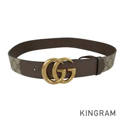 グッチ GUCCI GGマーモント ダブルG ワイドベルト 400593 ユニセックス ベルト st【中古】