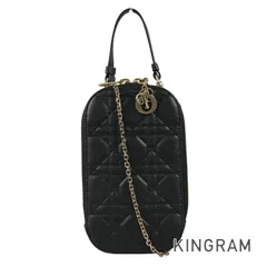 ディオール Dior カナージュ フォンホルダー レザー ショルダーバッグ sh【中古】