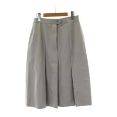 クリスチャンディオール Christian Dior スカート ウール LL グレー 無地 プリーツ ひざ丈 /PP ■GY14