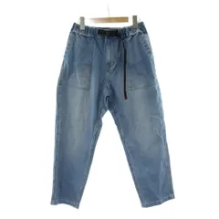 グラミチ GRAMICCI ルーズテーパードパンツ ストレッチデニム クライミング S 青 ブルー ゴムウエスト ウェビングベルト クロップド丈 G5SU-P082 /PP ■GY47
