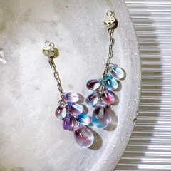 チェコガラスのロングチェーンピアス・イヤリング