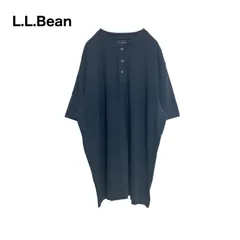 【人気】L.L.Bean エルエルビーン　ヘンリーネックTシャツ　紺　L