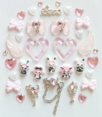 No.411　ネイルパーツ　ピンク　地雷系　量産型　女児ネイル　まとめ売り