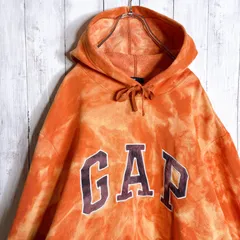 【入手困難】ギャップ GAP オレンジ タイダイ ブリーチ スウェット パーカー #985