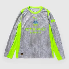 【送料無料・匿名配送】PUMA プーマ マンチェスター・シティ 25/26 サード レプリカシャツ レプリカユニフォーム Tシャツ 長袖 灰（クールウェザー）緑（プログリーン）新品 正規品 並行輸入 日本未発売