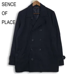 SENCE OF PLACE センスオブプレイス アーバンリサーチ 秋冬★ Pコート ピーコート Sz.40 メンズ 紺のサムネイル