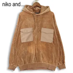 niko and... ニコアンド 秋冬 ストレッチ コーデュロイ★ フーディー パーカー プルオーバー Sz.4 メンズ