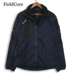 FieldCore フィールドコア ワークマン 裏起毛★ ニット ジップ ブルゾン ジャケット Sz.3L　メンズ 紺 大きいサイズ 特大
