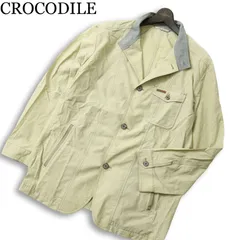 CROCODILE クロコダイル 通年★ ボーダー ワーク ジャケット ライト カバーオール Sz.3L メンズ 大きいサイズ 特大