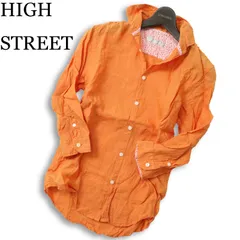 HIGH STREET ハイストリート 春夏 麻 リネン100％★ 裏地花柄 7分袖 スリム シャツ Sz.S メンズのサムネイル