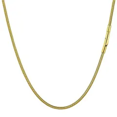 ゴールド_40.0 センチメートル PROSTEEL スネークチェーン 2mm 40cm 丸い ゴールド 18金 ネックレスチェーン メンズ 細い シンプル お洒落 アレルギー対応 ペンダント用 アクセサリー 男性