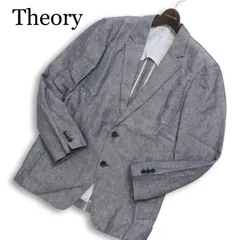 Theory セオリー 春夏 【ISOLATE AREN】 背抜き 麻 リネン★ アンコン テーラード ジャケット Sz.38 メンズ 紺 ネイビー