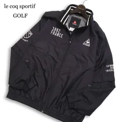 le coq sportif GOLF ルコック ゴルフ 袖着脱可★ ウインドブレーカー ブルゾン ジャケット Sz.3L メンズ 黒 大きい 特大