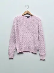 ラルフローレン ピンク ケーブル ニット セーター