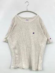 Champion チャンピオン Tシャツ/カットソー L グレー 無地 ワンポイント ブランドロゴ ミドル丈 半袖 クルーネック(丸首)