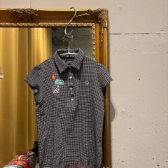 ー@ パーリーゲイツ PEARLYGATES 総柄 シャツ トップス ゴルフ 半袖　チェック　ワッペン　GOLF