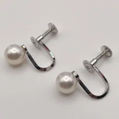 【現品限り・送料無料】パール イヤリング 6-6.5mm 真珠（ホワイト） シルバー 刻印 SILVER刻印 フォーマル 冠婚葬祭